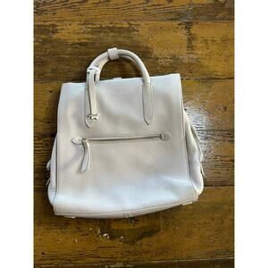 Radley London Leather Backpack Tote Bag Beige Pebbled Convertible Purse